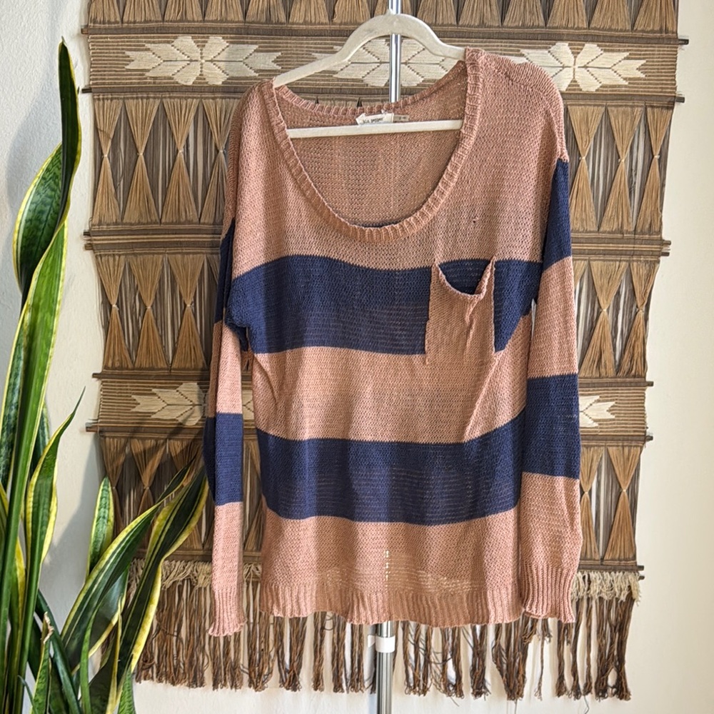 Striped Pink and Blue Women's Sweater